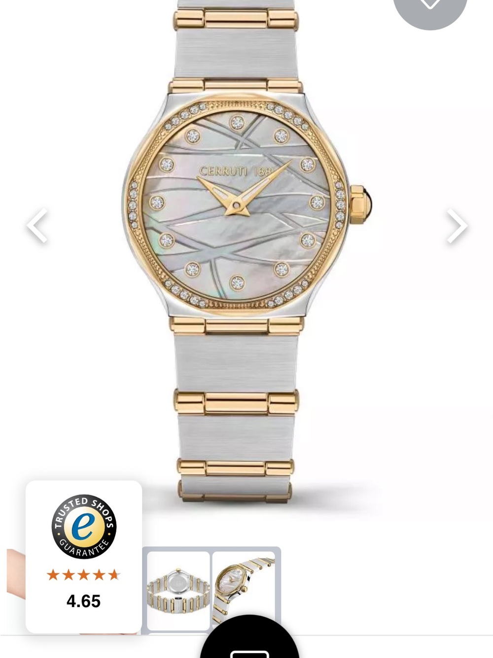 CERRUTI 1881 Two-Tone Mother-of-Pearl Crystal Women's Watch